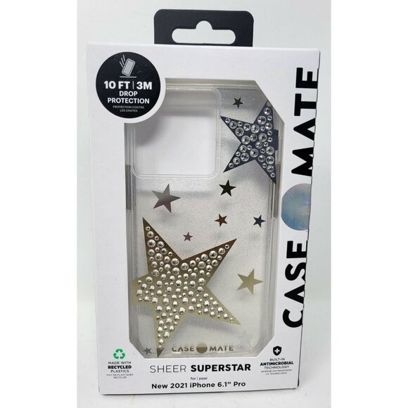Case-Mate Sheer Super Star Case for Apple iPhone 13 Pro 6.1" 2021 - Picture 1 of 3